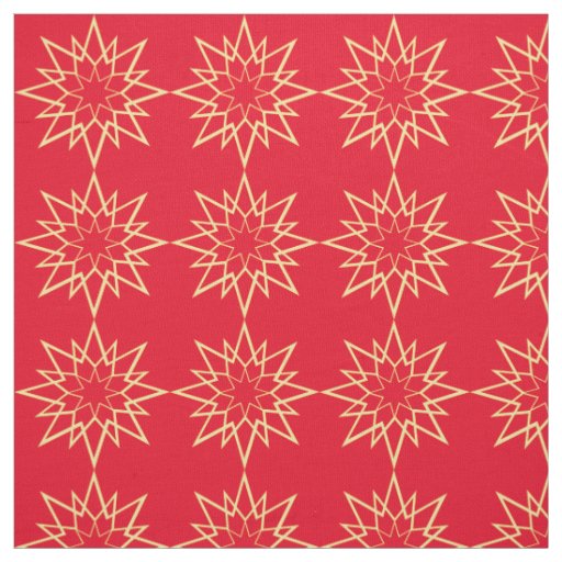 Christmas Star pattern on red Fabric