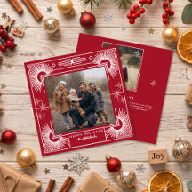 Christmas Star Photo Happy Holiday Red