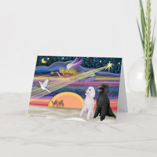 Christmas Star - Poodles (two Standard) - Holiday Card