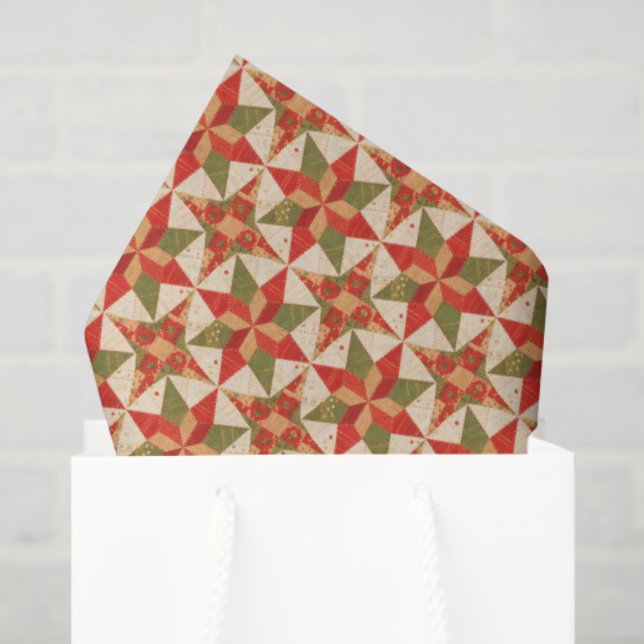 Christmas Star Quilt Tissue Paper (Gift Bag)