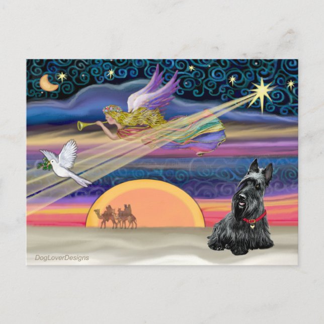 Christmas Star - Scottish Terrier 2B Holiday Postcard (Front)