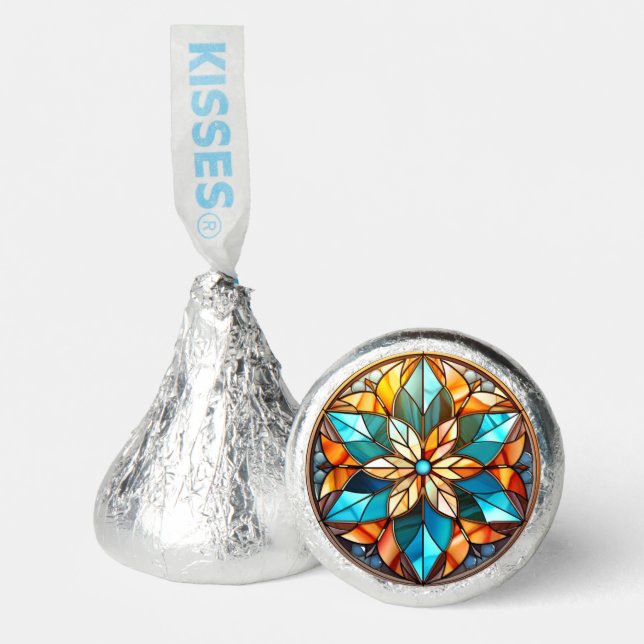 Christmas Star Stained Glass Red White Green Hershey®'s Kisses® (Front)