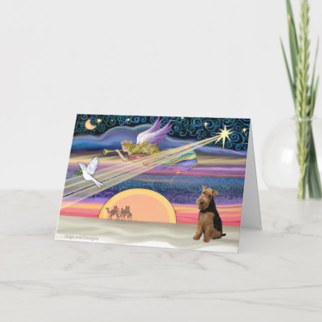 Christmas Star - Welsh Terrier Holiday Card (Front)