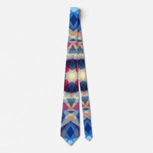 Christmas Star Winter Blue Festive Red Gold Yellow Neck Tie