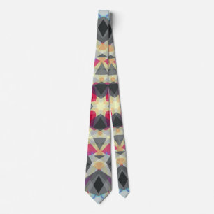 Christmas Star Winter Gray Festive Red Gold Yellow Neck Tie