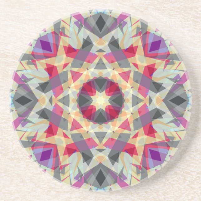 Christmas Star Winter Gray Purple Red Yellow  Coaster (Front)