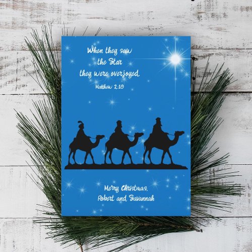 Christmas Star Wise Men Scripture Greeting Card