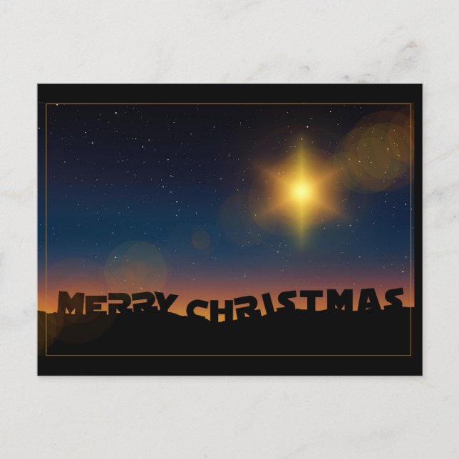 Christmas Star With Message Postcard (Front)