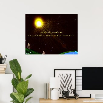 Christmas Star with Scripture Poster | Zazzle