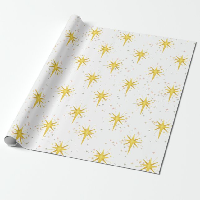 Christmas Star Wrapping Paper (Unrolled)