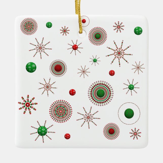 Christmas Starburst Ceramic Ornament (Front)