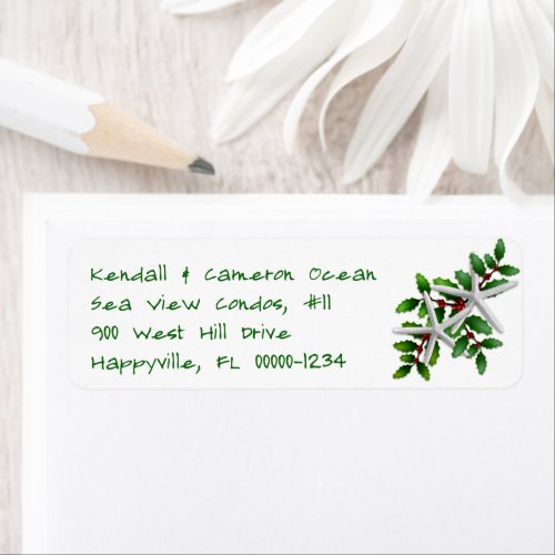 Christmas Starfish Four Line Address Labels