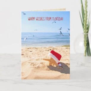 Christmas starfish from tropical climate card
