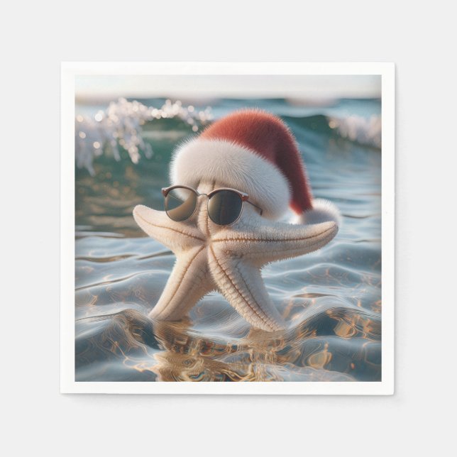 Christmas Starfish In the Ocean Napkins (Front)