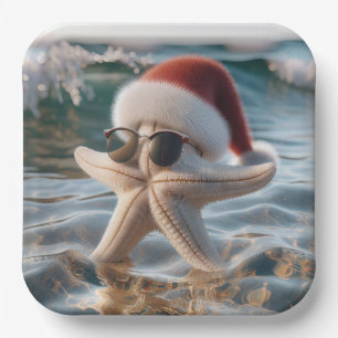 Christmas Starfish In the Ocean Paper Plates
