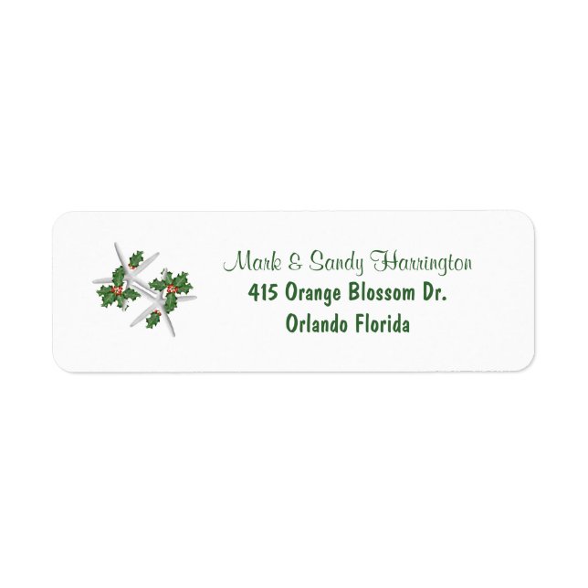 Christmas Starfish, Return Address Labels (Front)