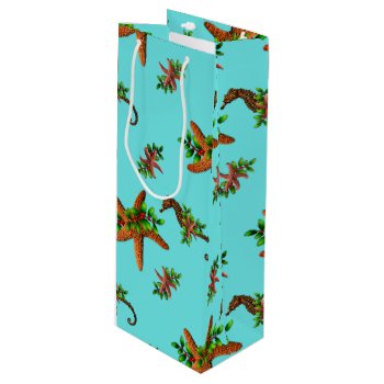 Christmas Starfish Sea Horses Wine Gift Bag by holiday_store at Zazzle