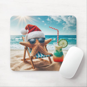 Christmas Starfish With a Cocktail Mouse Pad