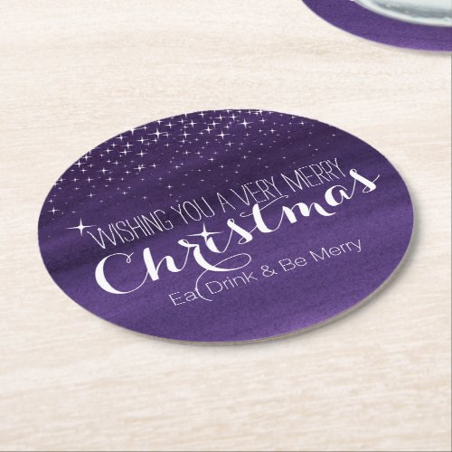 Christmas starry night sky party paper coasters