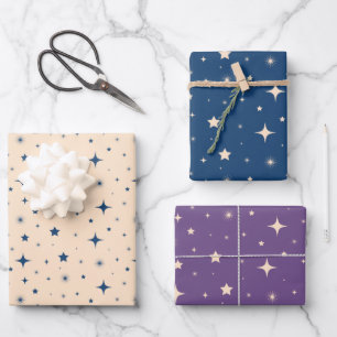 Christmas Starry Night Wrapping Paper Sheets
