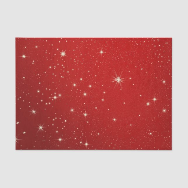 Christmas Starry Red Night Sky Tissue Paper (Front)