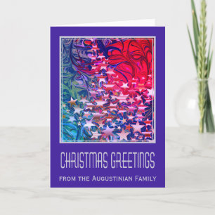 Christmas Stars ABSTRACT Purple Festive Holiday Card