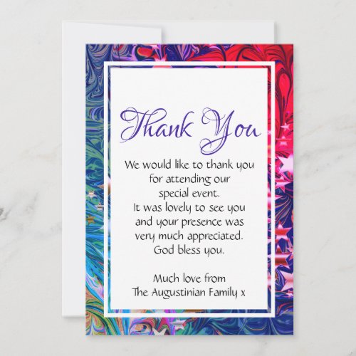 CHRISTMAS STARS  Abstract Winter  Party Event Thank You Card