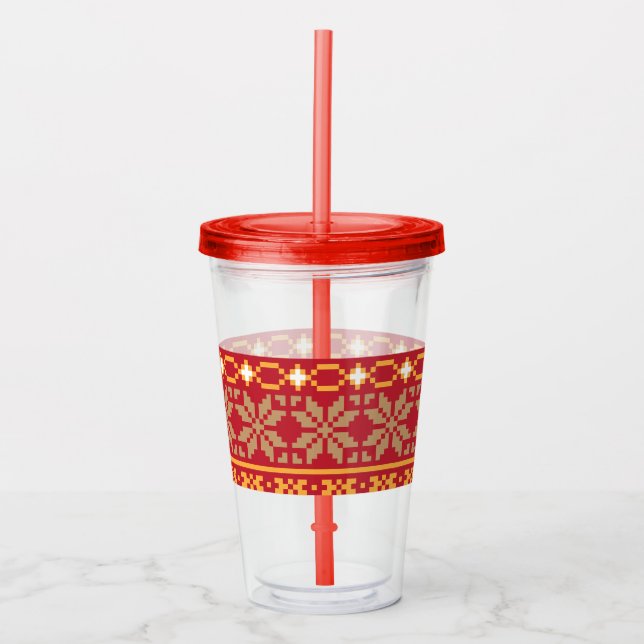 Christmas stars acrylic tumbler (Front)