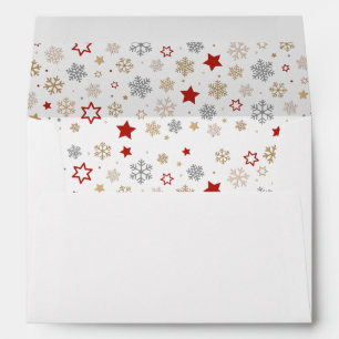 Christmas Stars and Snowflakes Pattern Envelope