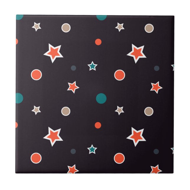 Christmas Stars Ceramic Tile (Front)
