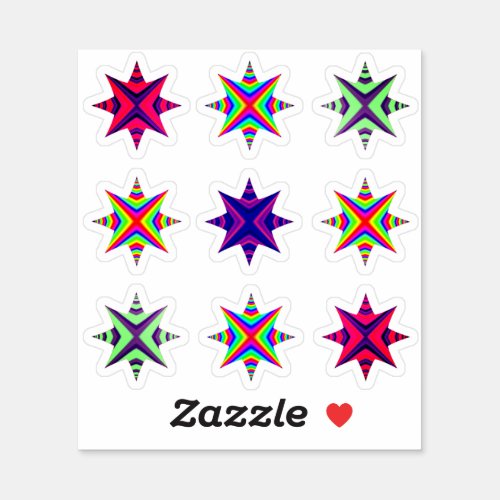 Christmas Stars colorful sticker pack