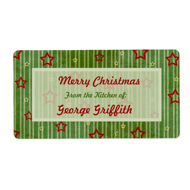 Christmas Stars From the Kitchen of Labels. Label (Front)