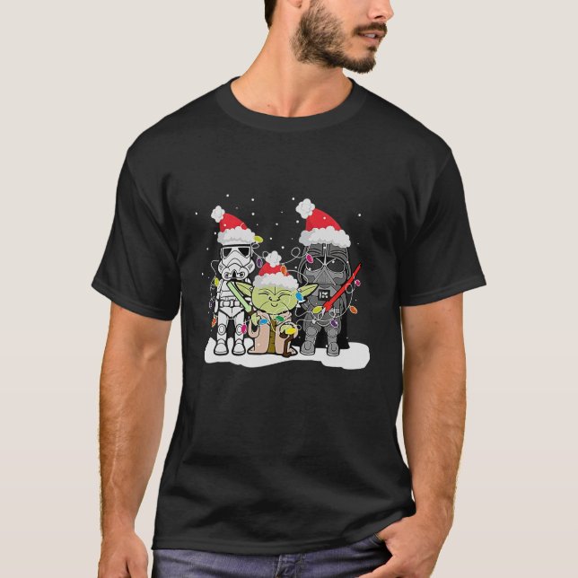 Christmas-Stars Funny Santa Sci Fi Wars-Xmas Holid T-Shirt (Front)