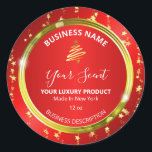 Christmas Stars Gold Foil Red Product Labels<br><div class="desc">Christmas Stars Gold Foil Red Product Labels.</div>