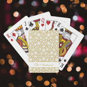Christmas Stars Gold Pattern Luxury Personalized Poker Cards