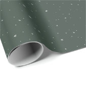 Christmas stars green white cute fun holiday wrapp wrapping paper (Roll Corner)