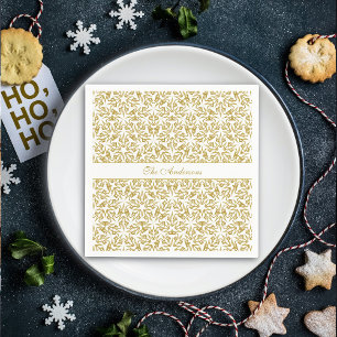 Christmas Stars Luxury Pattern Personalized Gold Napkins