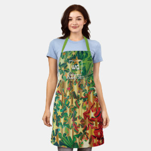 CHRISTMAS STARS Monogram ABSTRACT Custom Apron