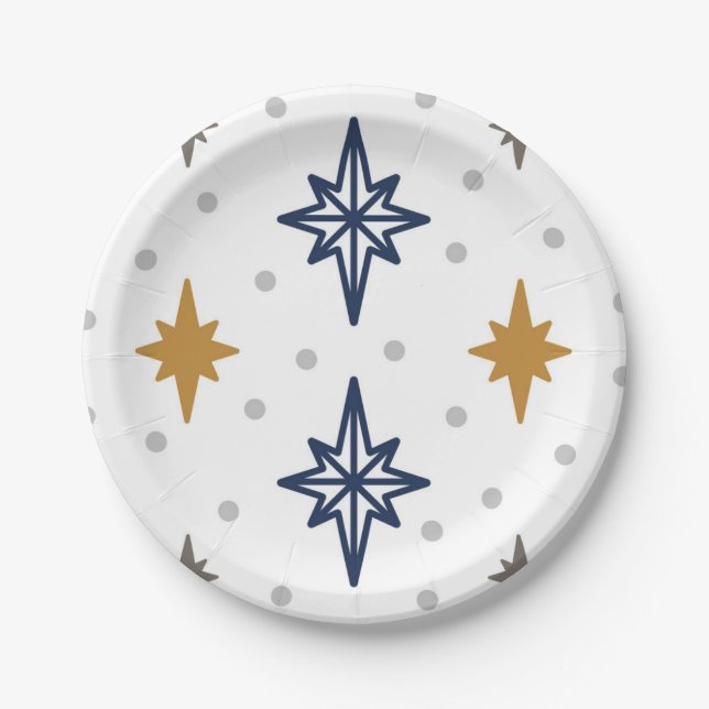 Christmas Stars Paper Plates (Front)