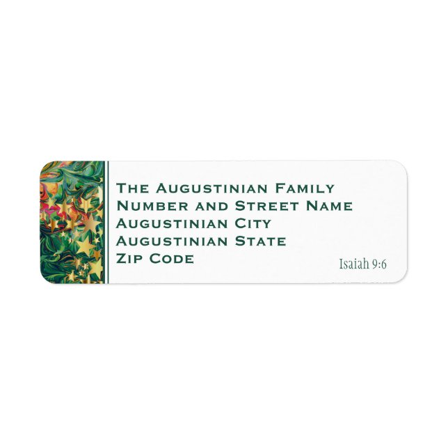 CHRISTMAS STARS Retro Custom Return Address Label (Front)