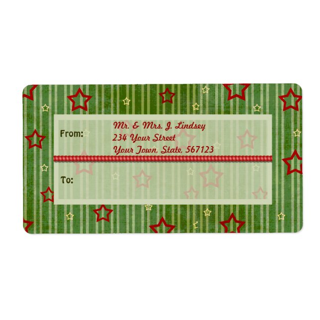 Christmas Stars Shipping Label (Front)