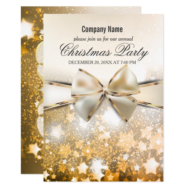 Christmas Stars Sparkle Corporate Party Invitation