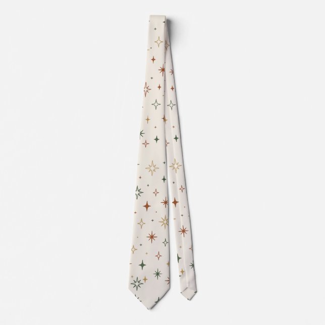 Christmas Stars & Sparkles Pattern			 Neck Tie (Front)