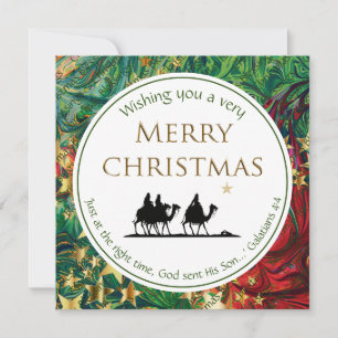 CHRISTMAS STARS Three Wise Men Festive Scripture Holiday Card