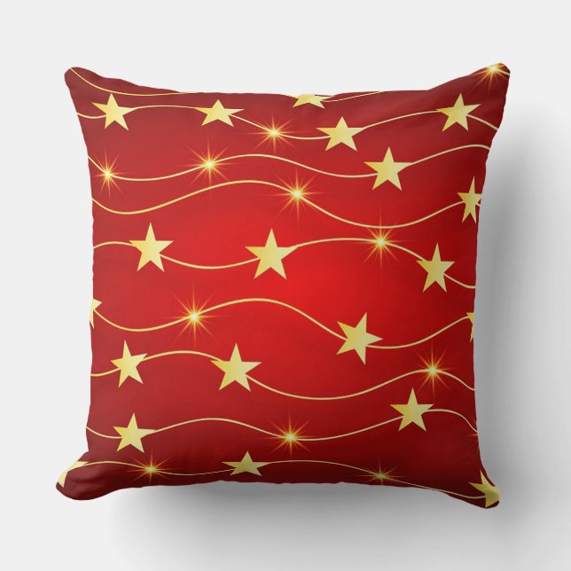 Christmas Stars Throw Pillow (Front)