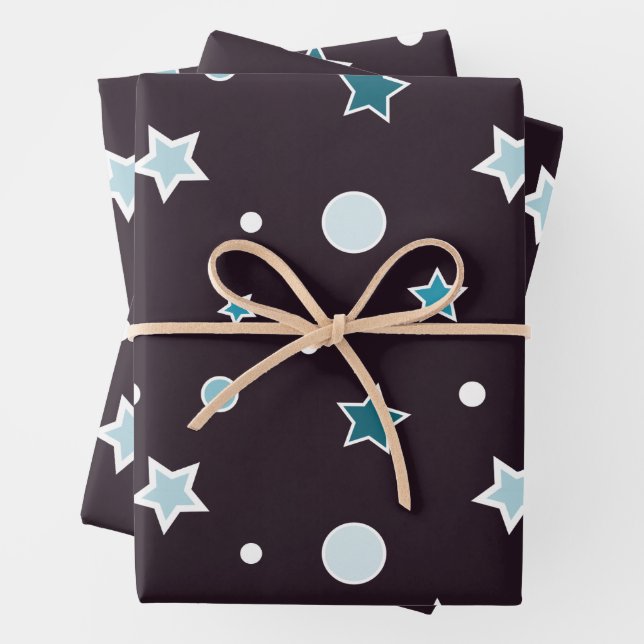 Christmas Stars Wrapping Paper Sheets (In situ)