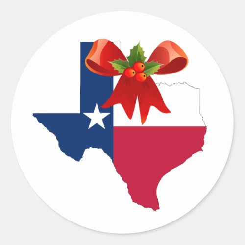 Christmas State of Texas Flag Seals Stickers