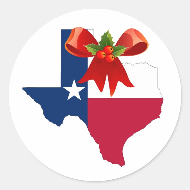 Christmas State of Texas Flag Seals Stickers (Front)