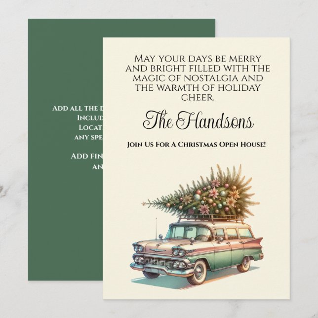Christmas Station Wagon  Invitation (Front/Back)