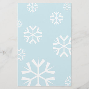 Christmas stationery with white snowflakes